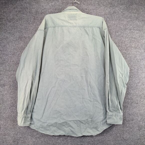 Vintage Levi's Button Up Shirt Mens XL Gray Long Sleeve Pockets Logo - Picture 2 of 12